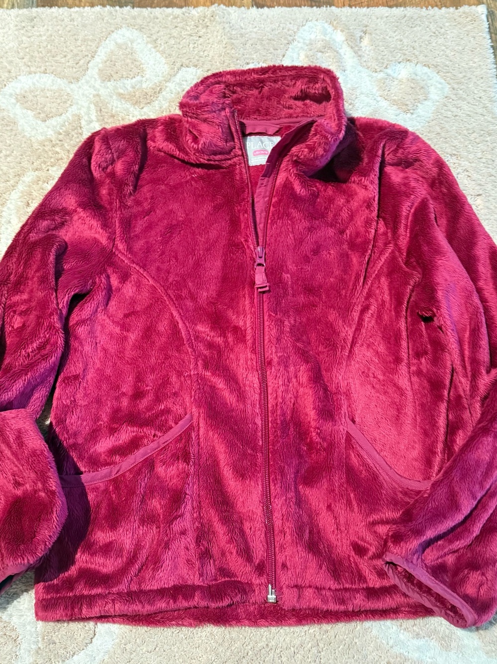 Cozy Plush Zip-Up Jacket - Wine